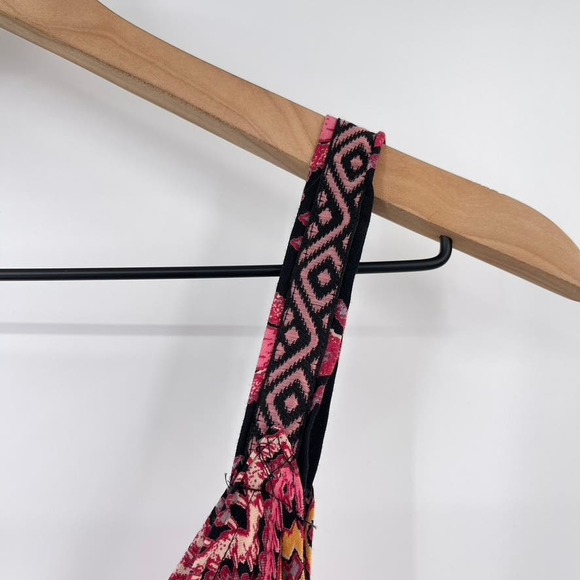 Angie Jumpsuit Womens Small Black Pink Harem Bohemian Wide Leg Sleeveless Boho - Picture 8 of 10